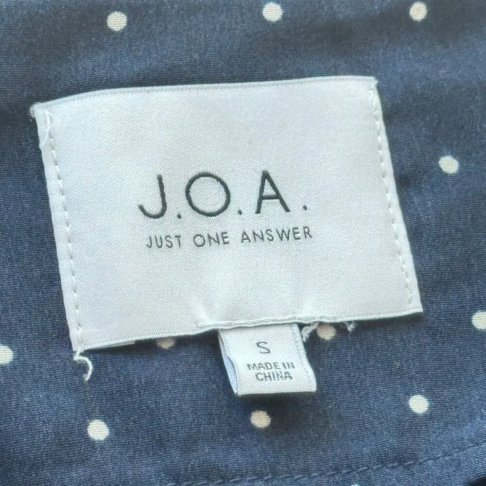 J.O.A. Just One Answer Navy Polkadot Convertible Dress Adjustable Side‎ Ruched S - Picture 10 of 12